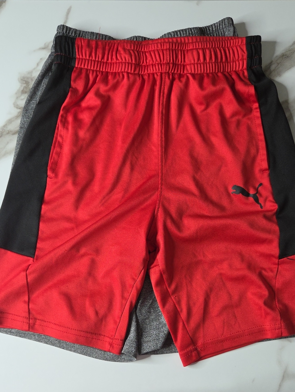 Puma Red and Black Boys' Athletic Shorts
